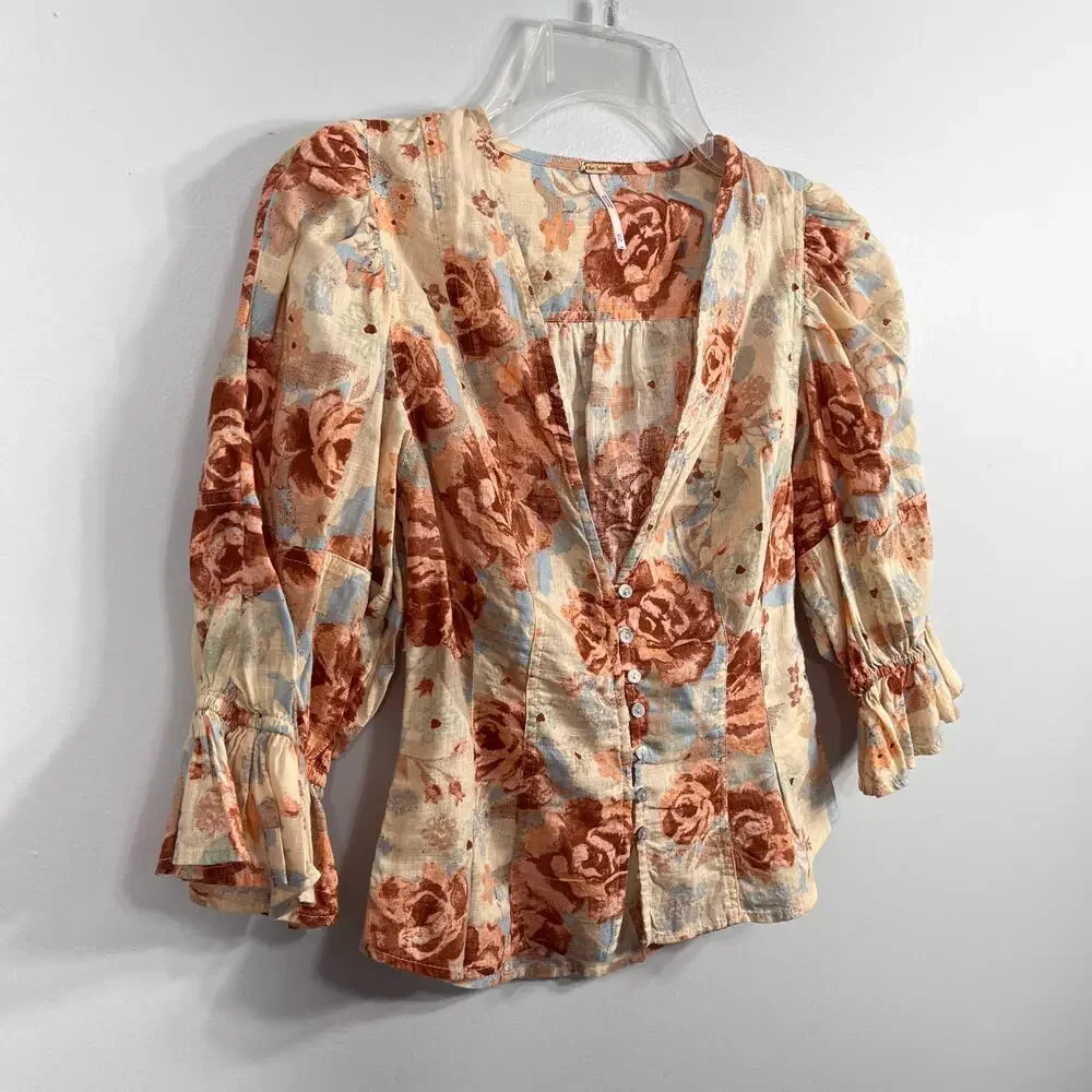 Free People I Found You Print Top Floral